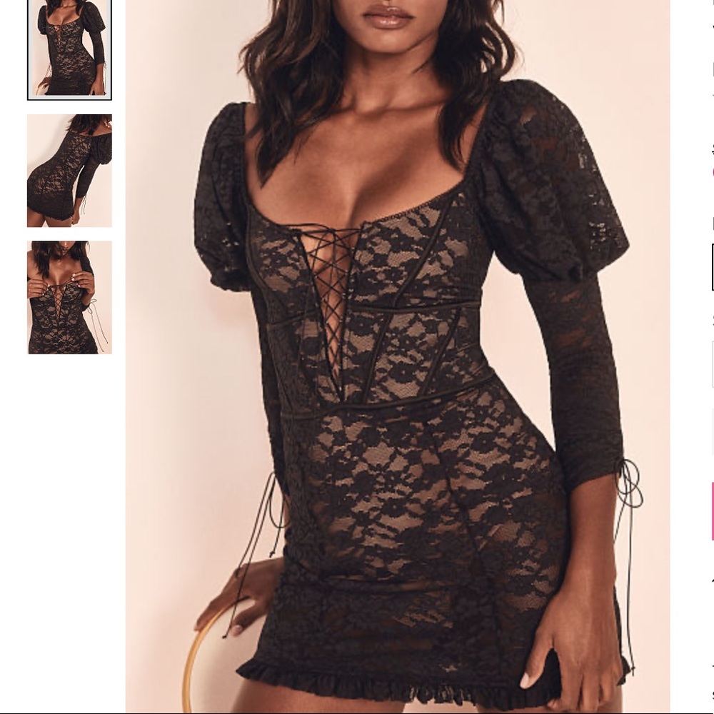 NWT For Love and Lemons Violetta Lace Slip Dress
